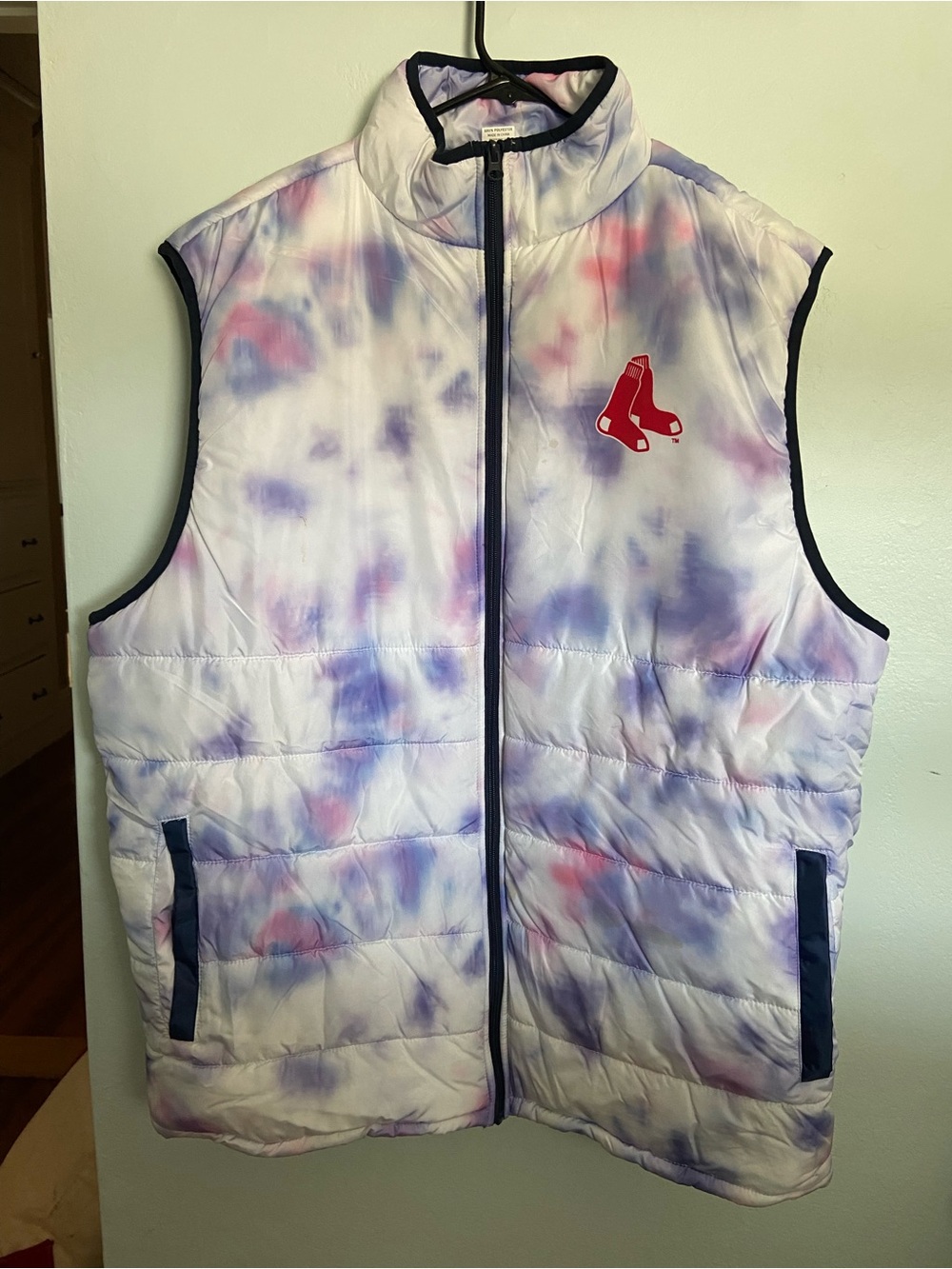 Grateful Dead x Red Sox White Tie-Dye Puffer Vest